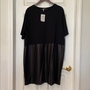 ASOS Curve faux leather shift dress